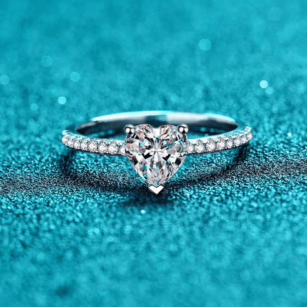 Anillos De Compromiso En Forma De Corazon Corazon Joyas De