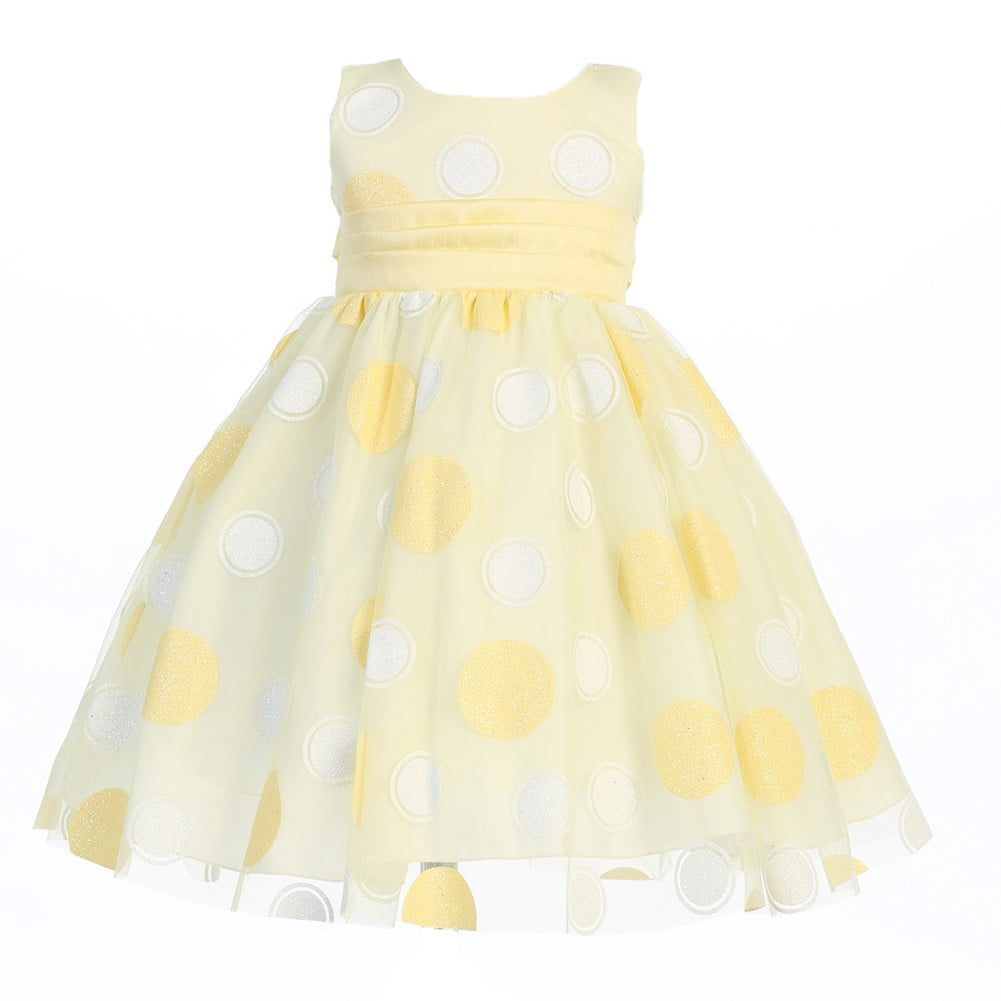EASTER - Lito Little Girls Yellow Glittered Polka Dot Tulle Dress 3T ...