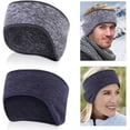 thumbnail image 1 of 2 Piezas de Diademas para Deportes de Invierno Diademas de Invierno Orejeras Diademas de Tela Cálida Diademas Deportivas Orejeras de Invierno a Prueba de Sudor para Hombres y Mujeres, Gris y Azul, 1 of 5