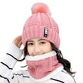 thumbnail image 3 of SPRING PARK 1 Set Winter Women's Thick Knitted Beanie Hat Plush Neck Gaiter Scarf Outdoor Riding Hat+Scarf, 3 of 7