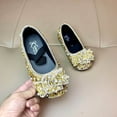 thumbnail image 4 of ATOGUTA Baby Girl Princess Shoes Gold Ballet Shoes Flower Girls Mary Jane Flats Sequined Pearl Crystal Dress Shoes for Party Wedding, 4 of 4