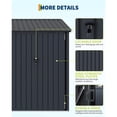 thumbnail image 2 of EastVita 10 x 8 ft Outdoor Metal Storage Shed with Windows and Lockable Doors Heavy-Duty Garden Tool Shed Dark Gray, 2 of 8