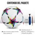 thumbnail image 2 of Balón Fútbol No.4 Champions League Estrellas Blanco Termosellado con Bomba, 2 of 8