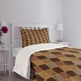 thumbnail image 3 of Ambesonne Brown Quilted Bedspread Set 2 Pcs, Classic Lozenge Pattern, Twin Size, Pale Brown Cinnamon, 3 of 5