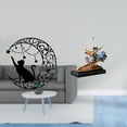 thumbnail image 2 of Escultura De Pared De Bailarina De Gato Iluminada Por La Luna, Decoración Artística De Metal Negro Para Amantes De Los Gatos Y Entusiastas Del Ballet, Regalo único Para El Hogar, Restaurante, 2 of 8