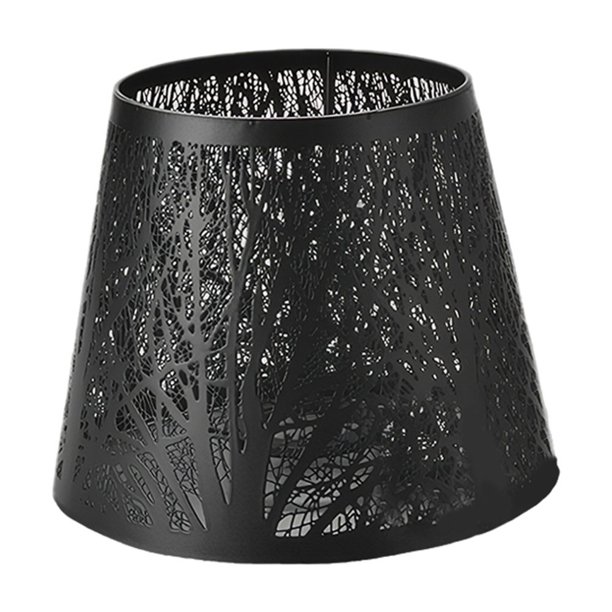 Cubierta Lámpara Mesa Pantalla Grabada Metal Forma Barril para Comedor