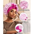 thumbnail image 5 of AWAYTR Satin Bonnet Silk Bonnet for Sleeping Silk Sleep Cap Double Layer Hair Bonnet with Elastic Tie Band, 5 of 7