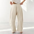 thumbnail image 5 of Resicozy Womens Barrel Sweatpants 2025 Baggy Wide Leg Solid Color Pants Casual Elastic Waisted Drawstring Sweat Pants with Pockets Khaki S, 5 of 7