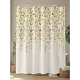 thumbnail image 4 of Weeping Flowers Shower Curtain Set, Waterproof Shower Curtains for Bathroom, Yellow Grey Spring Floral Rustic Burlap Washable Fabric Cloth Bath Curtain for Bathtub Decoration with Hooks 48x72 Inches, 4 of 6