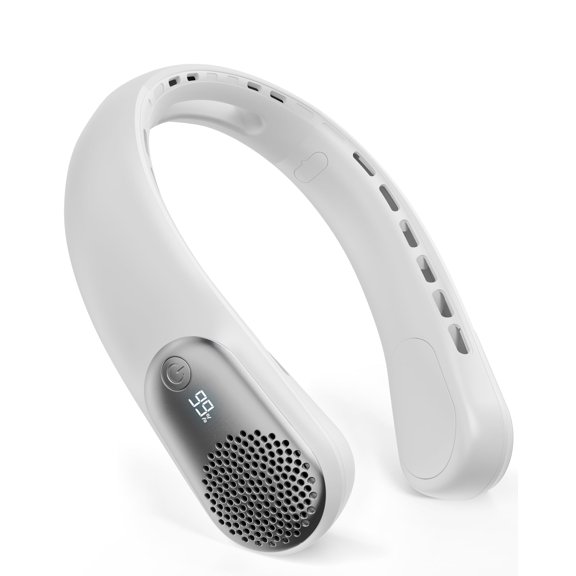 FrSara Neck Fan, Portable Fan, Hands Free Bladeless Fan, Rechargeable Personal Fan, 5200mAh, 360° Cooling, 3 Speeds Adjustable, Faster Cooling, Ultra Quiet, Suitable for Travel, Sports, Home, Office