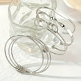 thumbnail image 3 of Tshsdpx 5 Pcs Women Opening Bracelets Different Shapes Polished Alloy Stackable Bangle Set Adjustable Size Jewelry for Parties Occasions, 3 of 8