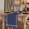 thumbnail image 2 of Pure Dark Blue Table Runner 90 Inches Long, Simple Solid Color Cotton Linen Table Runners Dresser Scarves, Decorative Fabric Tabletop Scarf Furniture Cover for Home Dinner Party 13"x90", 2 of 8