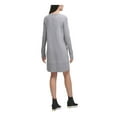 thumbnail image 2 of DKNY Womens Gray Pocketed Sweater Long Sleeve Crew Neck Above The Knee Shift Dress L, 2 of 2