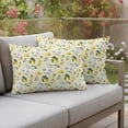 thumbnail image 2 of Outdoor Waterproof Pillow Covers Summer Lemon Leaves Flower Decorative Throw Pillow Protectors,Pillowcase Cushion Cases for Patio Sofa Garden Couch,20x12in,Pack of 2, 2 of 14