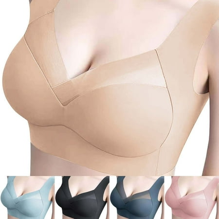 FANGMONE Wireless Bras for Women Balconette Push up Bra Half Bras Strapless Plus Size Sport Bra High Impact Bra Tank Tops with Support Wireless Strapless Bra Ladies Clothes Sale Clearance