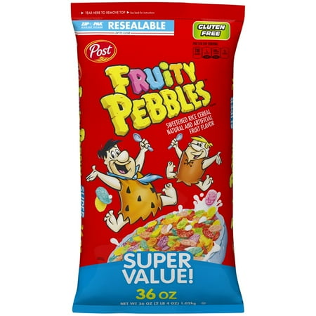 Post Consumer Fiber - Post Fruity Pebbles Gluten Free Breakfast Cereal, 36 Oz Bag