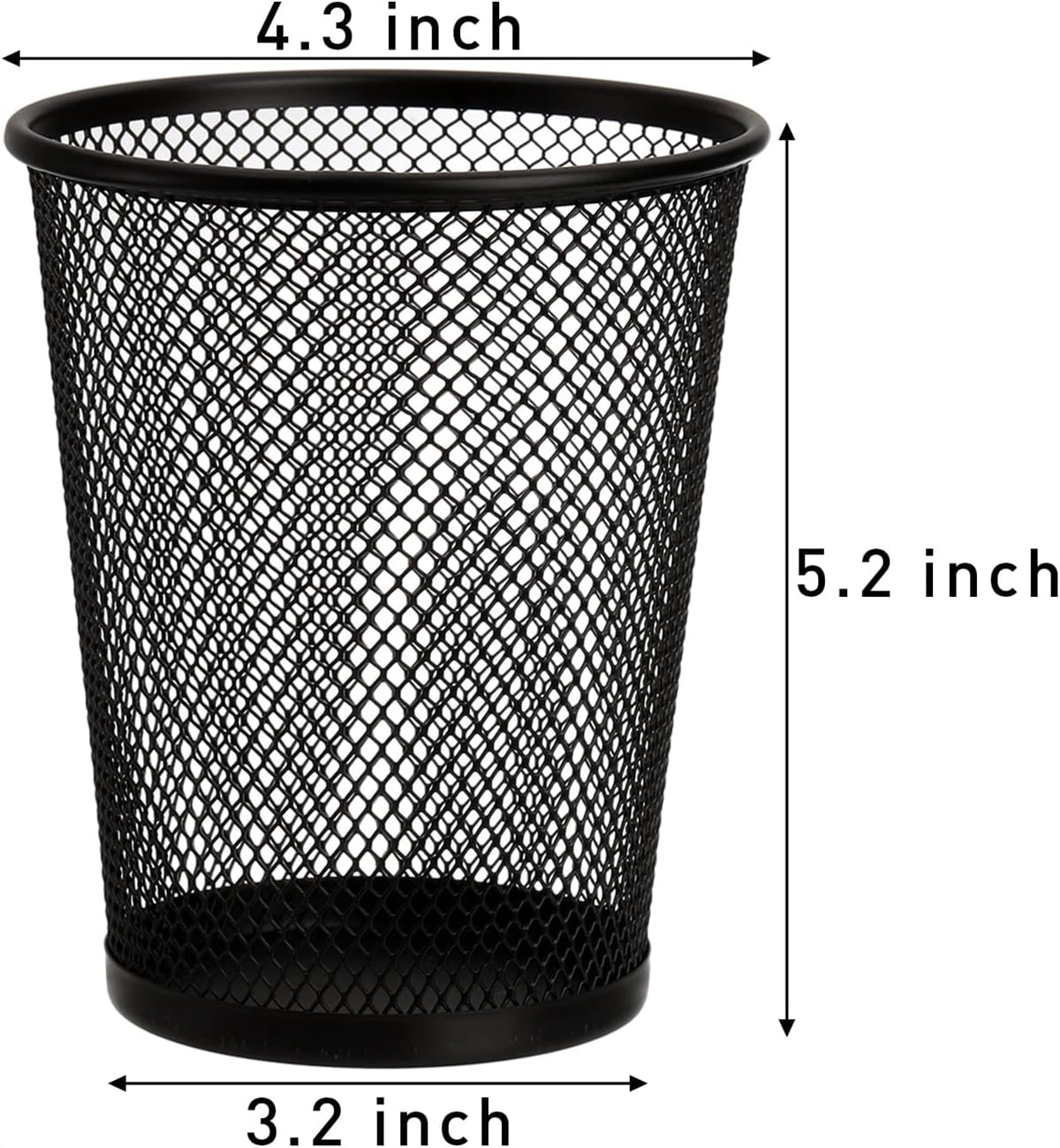 Metal Pen Holder,Happon 6 Pack Mesh Pencil Holder Desk Organized, Makeup Brush Holders, Round Wire Pen Cup Marker Holder for Desk Organizer for Home Office, Black