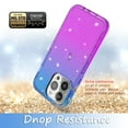 thumbnail image 5 of iPhone 13 Pro Case With Built-in Screen Protector, Rosebono Hybrid Glitter Sparkle Transparent Colorful Gradient TPU Cover Case For iPhone 13 Pro (Blue/Purple), 5 of 5