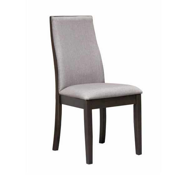 Fabric Upholstered Wooden Dining Chair Set of 2 Gray and Brown - Saltoro Sherpi