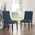 thumbnail image 2 of Maklaine 19" Fabric Solid Rubberwood Dining Chair in Azure (Set of 2), 2 of 5