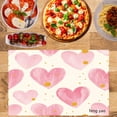 thumbnail image 2 of Amarainy Pink Hearts Pattern Linen Table Mats Set of 4 for Home Kitchen Table Decor 12x18 inch, 2 of 5