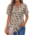 thumbnail image 3 of Fantaslook Womens Blouses Dressy Casual Tops Summer Short Sleeve V Neck Shirts Business Work Blouses, 3 of 10