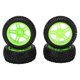 thumbnail image 2 of Piezas Ruedas RC Neumáticos de Rally de 75 mm Goma para Wltoys 144001 1/14 RC Reemplazo de reparación de automóviles Todoterreno Verde, 2 of 8