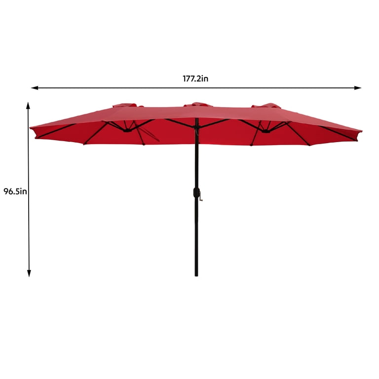 amazon rectangular patio umbrellas Kingdura 15ft Large Umbrella with Solar Lights, Double-Sided Rectangle Lighted Outdoor Table Umbrella with Base Included, 12 Reinforced Ribs, 48 Led Lights, Crank Lift for Market Pool Deck Backyard you need a piece of shade to protect your skin from the sun ONBRILL 15ft Patio Umbrella with