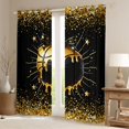 thumbnail image 2 of jejeloiu Basketball Game Gaming Blackout Curtains Set of 2 (52x84 Each),Gold Glitter Print Window Curtains For Boys Girls, 2 of 6
