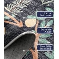 thumbnail image 4 of CHAKMEONE Boho Floral and Animal Print Machine Washable Non-Slip Area Rug in Black, 4 of 8