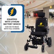Fold and Travel Auto-Recline Electric Wheelchair Delivering Portable Power Wheel Chair Designed for Modern Travellers Innovative Convenience for Adults and Seniors (1 Battery 15+ Miles Range, Brown)
