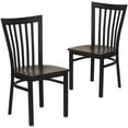 thumbnail image 2 of BizChair 2 Pk. Black School House Back Metal Restaurant Chair - Mahogany Wood Seat, 2 of 8