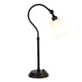 thumbnail image 3 of Henn&Hart 7" Blackened Bronze Metal/Fabric Table Lamp, 3 of 10