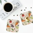 thumbnail image 4 of Pofeuu Cute Vegetables Print Coasters for Drinks, 4Pack PU Leather Coasters, Bar Drink Coasters for Tabletop Protection, Furniture from Damage-Square, 4 of 6