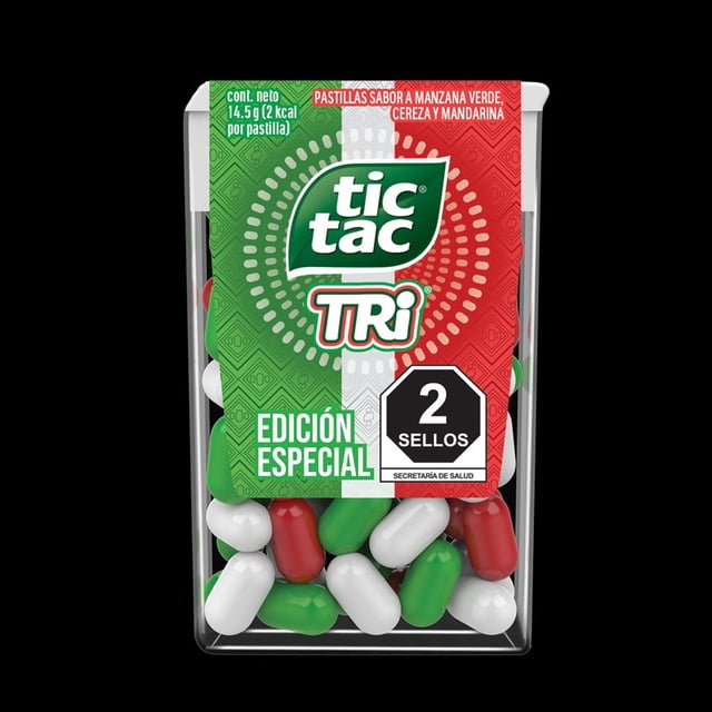 Pastilla Tic Tac tri sabor manzana verde cereza y mandarina 14.5 g
