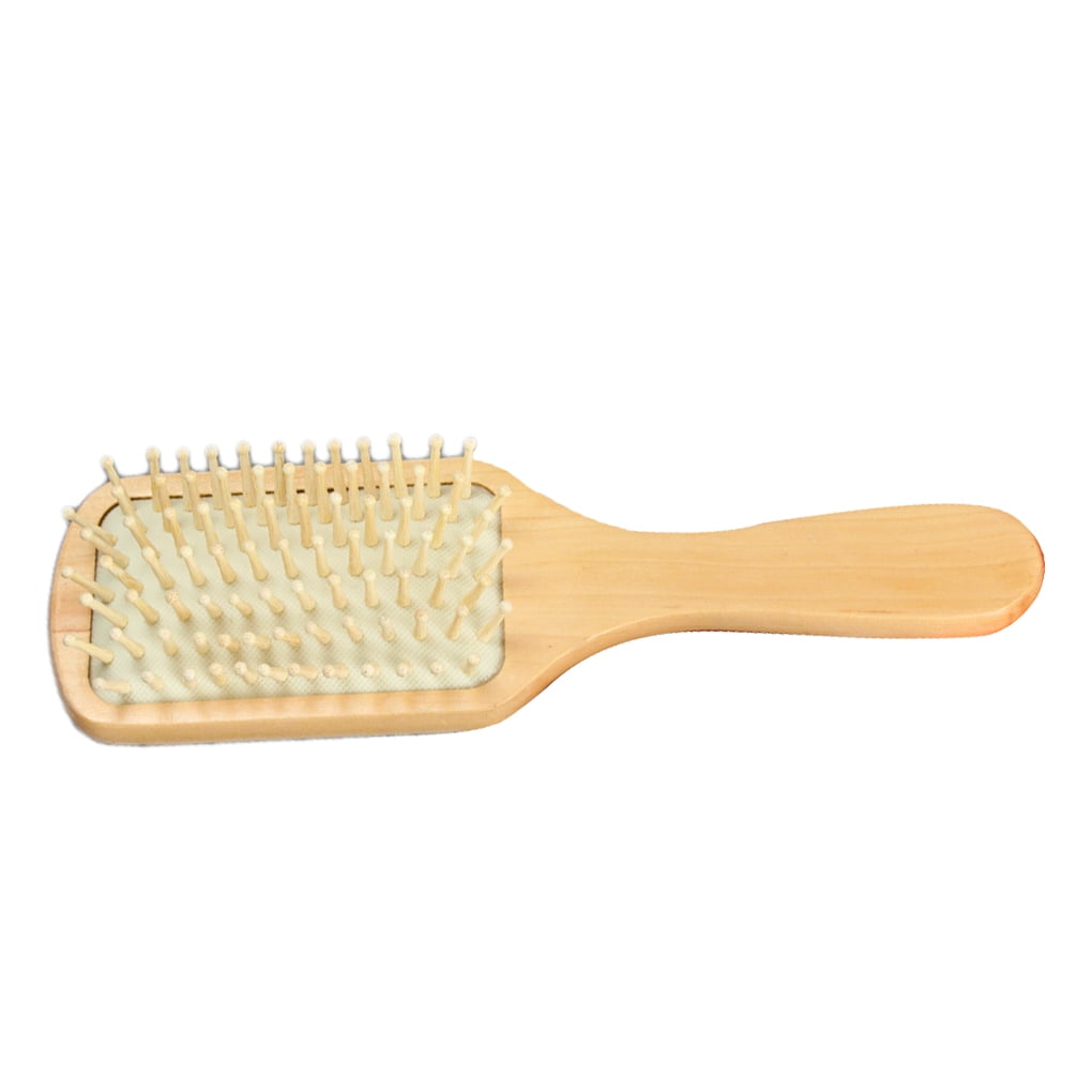 Wooden Hair Massage Brush Hair Care Antistatic Paddle Brush Head Scalp