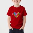 thumbnail image 2 of HVOBBTY T-shirt Décontracté à Manches Courtes Respirant pour Tout-Petits, Imprimé Cubain, Manches Courtes, Col Rond, Rouge, 15-16 Ans, 2 of 4