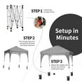 thumbnail image 4 of Gymax 6.6x6.6 FT Pop up Canopy Tent Shelter Height Adjustable w/ Roller Bag Grey, 4 of 9