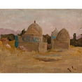 thumbnail image 2 of Jan Ciągliński 24x20 Black Ornate Framed Double Matted Museum Art Print Titled: Samarkand - Shah-I-Zinda Mosque from the Journey to Turkestan (1912), 2 of 5