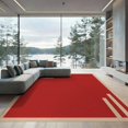 thumbnail image 2 of ODIKA 8'x10' Washable Area Rug Red Beige Minimalist Geometric Design Elegant Rectangular Layout with Modern Stripes for Dining Room, Large Office, Lounge, Non-Slip Chair-Friendly Mat, 2 of 7