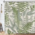 thumbnail image 4 of Extra Long Sage Green Leaves Shower Curtain, Tall Plant Bathroom Shower Curtains, Waterproof Fabric Botanical Shower Curtain, 72 x 84 Inch, 4 of 6