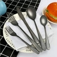 thumbnail image 3 of Black Silverware Set for 4, MDEALY 20 Piece Modern Flatware Utensil Set for 4, Include Dinner Knife,Dinner Forks,Dinner Spoons,Salad Forks,Teaspoons, Dishwasher Safe, 3 of 6