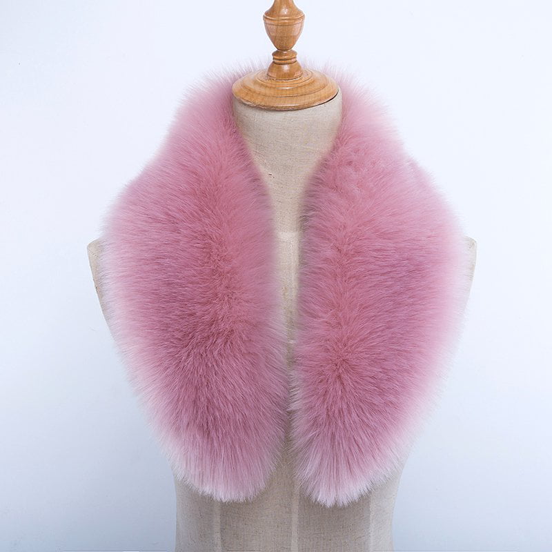 Small Faux Rabbit Fur Collar Neckline Scarf Shawls Wraps Fluffy Furry Retro Lady 