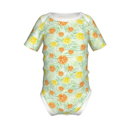 

Junzan Tree Palms Lemon Print Short-Sleeve Baby Climbing Clothes Bodysuits for Infant One-Piece for Baby Boys & Girls Baby Clothes Baby Romper with Snap Closure-18 Months
