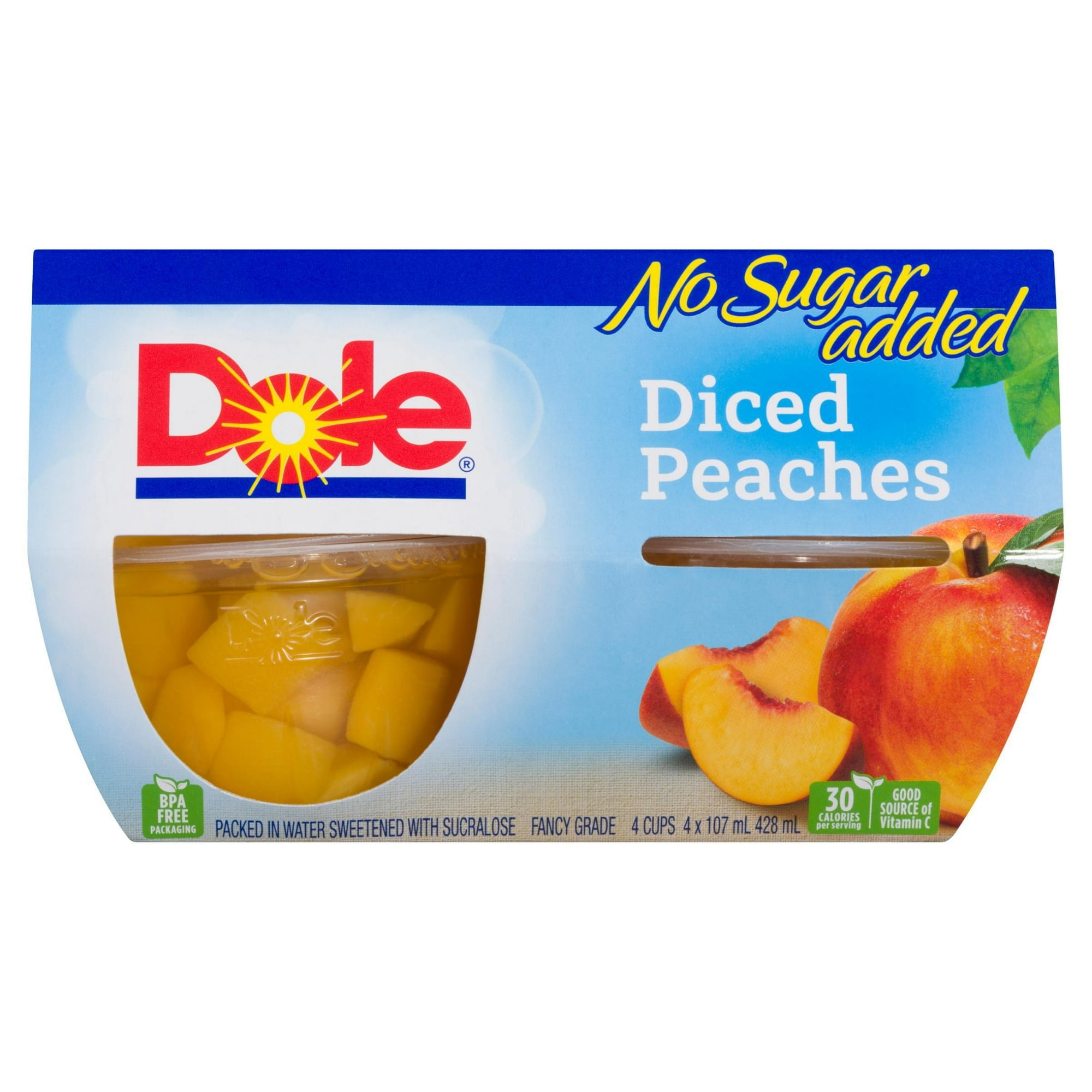 Dole Diced Peaches in Water, 4 Cups, 428 mL