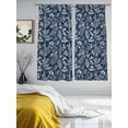 thumbnail image 3 of Dandelion Sheer Curtains 63 Inch Length 2 Panels Set, Navy Blue Flowers Modern Minimalist Spring Voile Window Treatment Rod Pocket Curtains Sheers Drapes for Bedroom/Living Room/Kitchen 52x"63"x2, 3 of 7