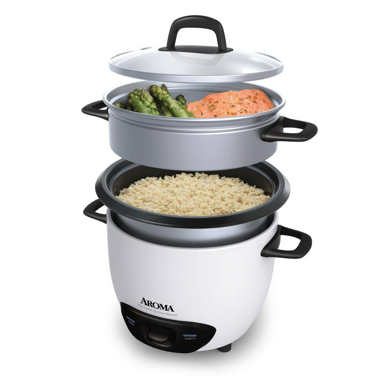 Aroma ARC-743-1NG Housewares 6-Cup (Cooked) (3-Cup uncooked) Pot Style Rice  Cooker and Food Steamer