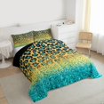 thumbnail image 4 of Homewish Cheetah Leopard Print Bedding Comforter Set for Adult, Gold Cyan Twin Comforter Sets, Glitter Sequin Print Reversible Bedding Set, Lightweight Room Decor, 2-Piece, 4 of 9