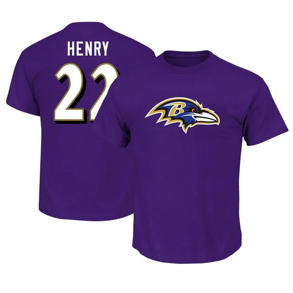 Men's Fanatics Derrick Henry Purple Baltimore Ravens Big & Tall Player Name & Number T-Shirt