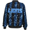 thumbnail image 3 of Women's Cuce  Black Detroit Lions Slim Fit Sequin Striped Full-Zip Bomber Jacket, 3 of 4